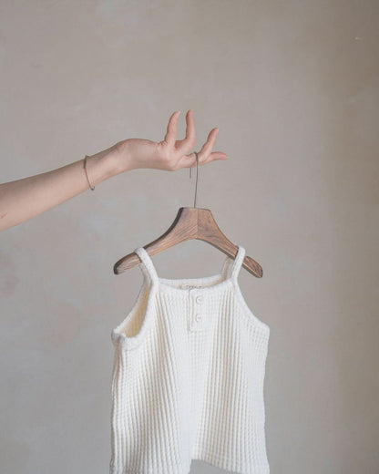 Toddler Anggo Button Waffle Tank Top (1 - 6y) - 3 Colors kids outfit