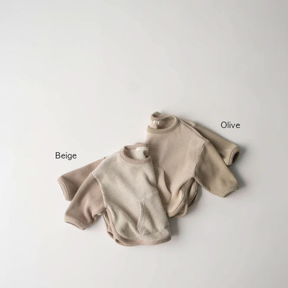 Toddler Anggo Kangaroo Pocket Waffle Top (1 - 6y) - 2 Colors kids outfit