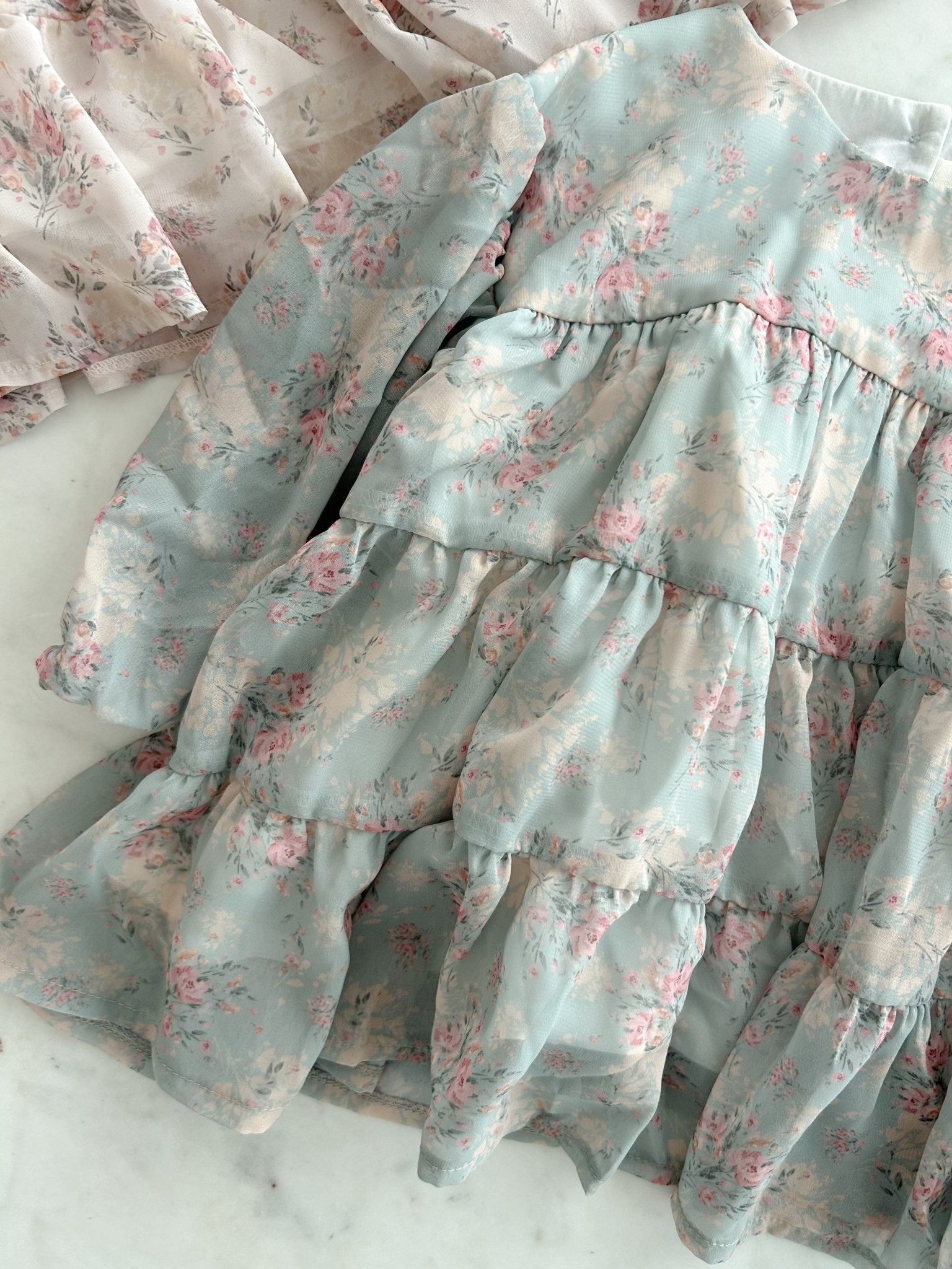 Toddler Anggo SP26 Floral Balloon Sleeve Chiffon Dess(1 - 6y) - 2 Colors - AT NOON STORE
