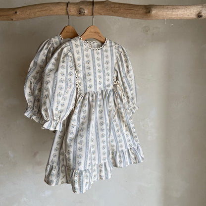Toddler Ann SP26 Floral Puff Sleeve Dress (1 - 5y) - Floral Ivory kids outfit