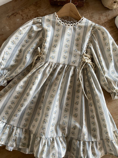 Toddler Ann SP26 Floral Puff Sleeve Dress (1 - 5y) - Floral Ivory kids outfit