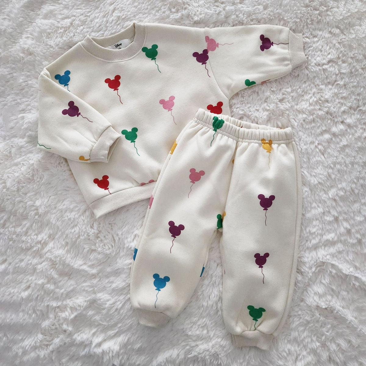 Toddler Balloon Print Brushed Cotton Sweatshirt and Jogger Pants Set (15m - 7y) - 2 Colors kids outfit