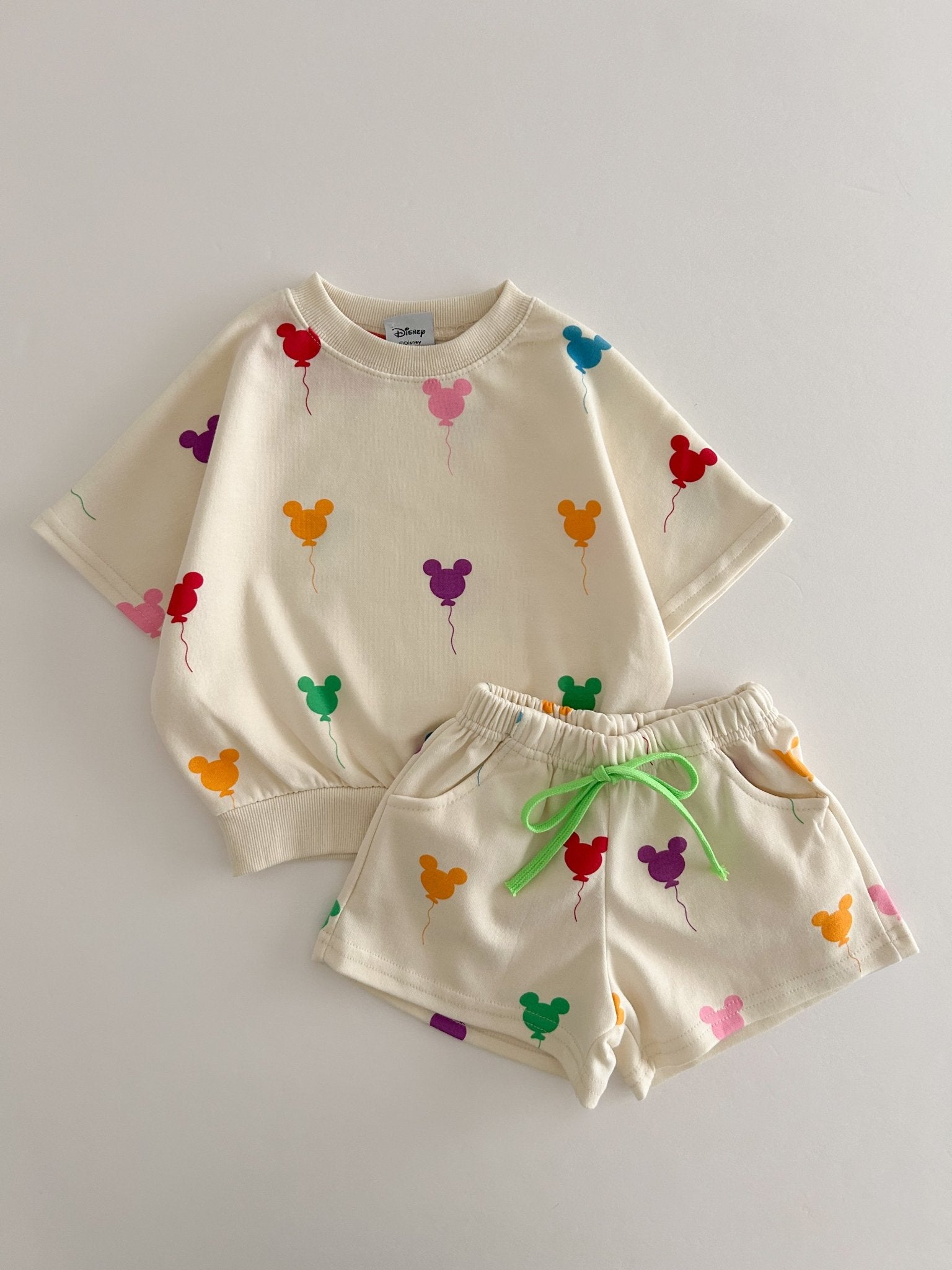 Toddler Balloon Print Short Sleeve Sweatshirt and Shorts Set (1 - 6y) - 2 Colors - AT NOON STORE