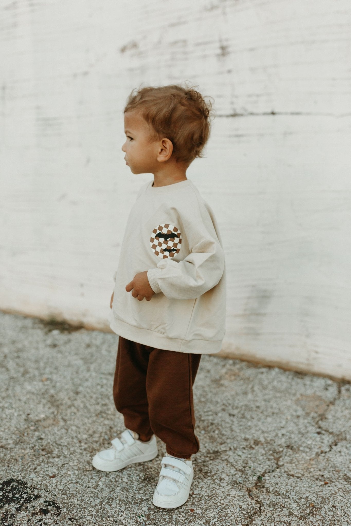 Toddler Bat Graphic Print Sweatshirt & Jogger Pants Set (6m - 6y) - Brown kids outfit