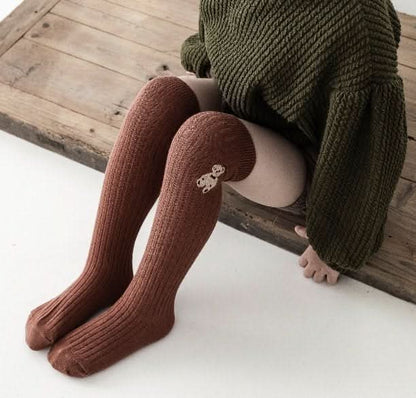 Toddler Bear Embroidery Knee Socks (1 - 6y) - 4 Colors kids outfit
