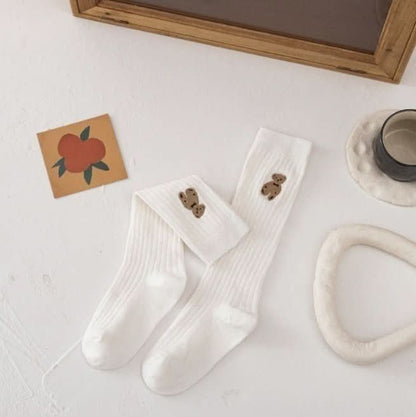 Toddler Bear Embroidery Knee Socks (1 - 6y) - 4 Colors kids outfit