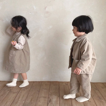 Toddler Bella Corduroy Button Shirt and Pull - On Pants Set (3m - 6y) - 2 Colors kids outfit