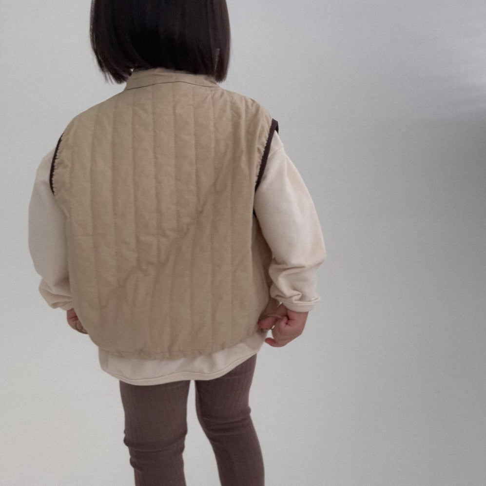 Toddler Bella F25 Adjustable Hem Half Zip Quilted Vest (1 - 6y) - 2 Colors kids outfit