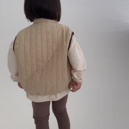 Toddler Bella F25 Adjustable Hem Half Zip Quilted Vest (1 - 6y) - 2 Colors kids outfit