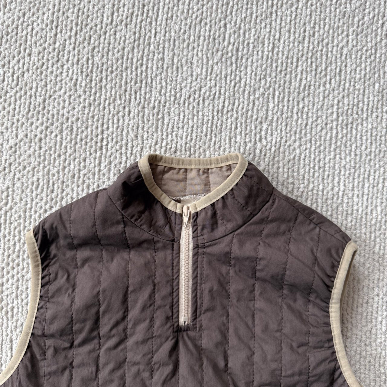 Toddler Bella F25 Adjustable Hem Half Zip Quilted Vest (1 - 6y) - 2 Colors kids outfit