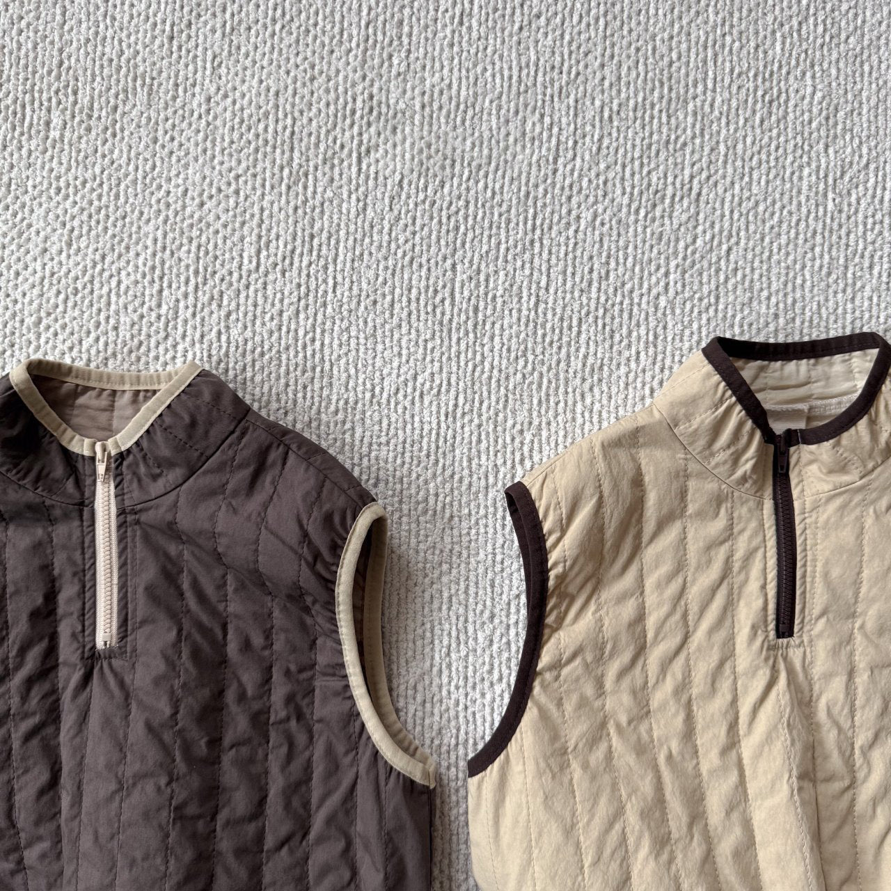 Toddler Bella F25 Adjustable Hem Half Zip Quilted Vest (1 - 6y) - 2 Colors kids outfit