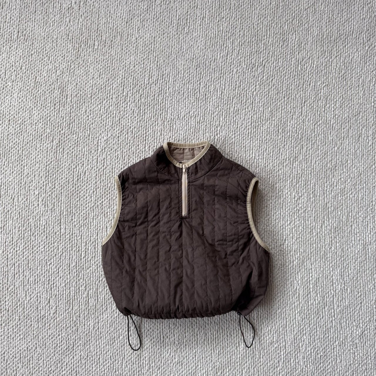Toddler Bella F25 Adjustable Hem Half Zip Quilted Vest (1 - 6y) - 2 Colors kids outfit