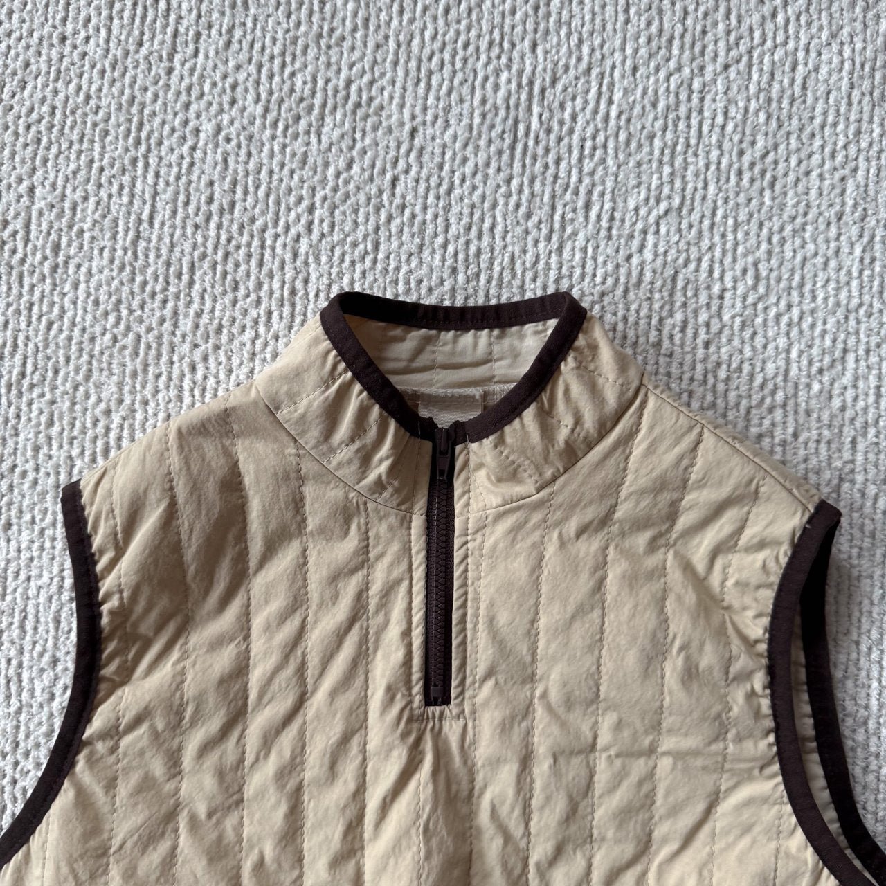 Toddler Bella F25 Adjustable Hem Half Zip Quilted Vest (1 - 6y) - 2 Colors kids outfit