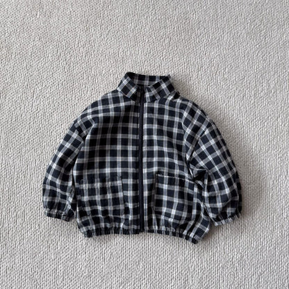 Toddler Bella F25 Double Pocket Plaid Windbreaker Jacket (1 - 6y) - 4 Colors kids outfit