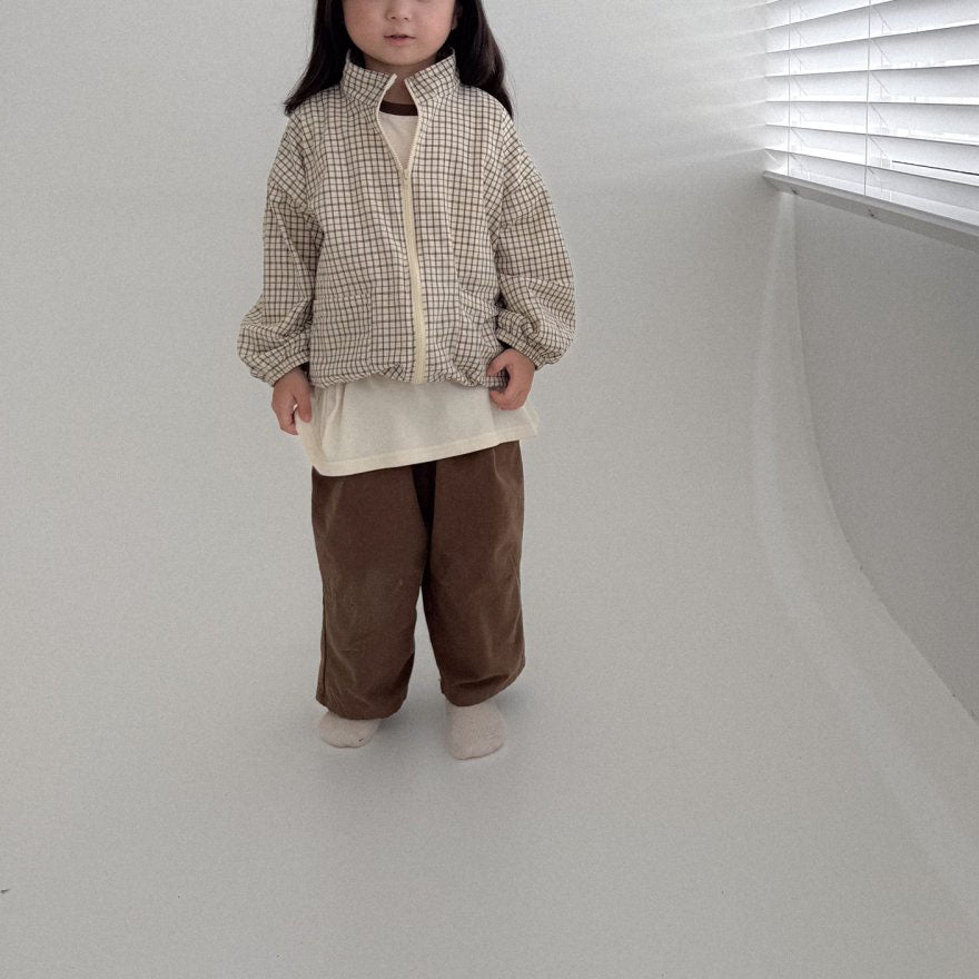 Toddler Bella F25 Double Pocket Plaid Windbreaker Jacket (1 - 6y) - 4 Colors kids outfit