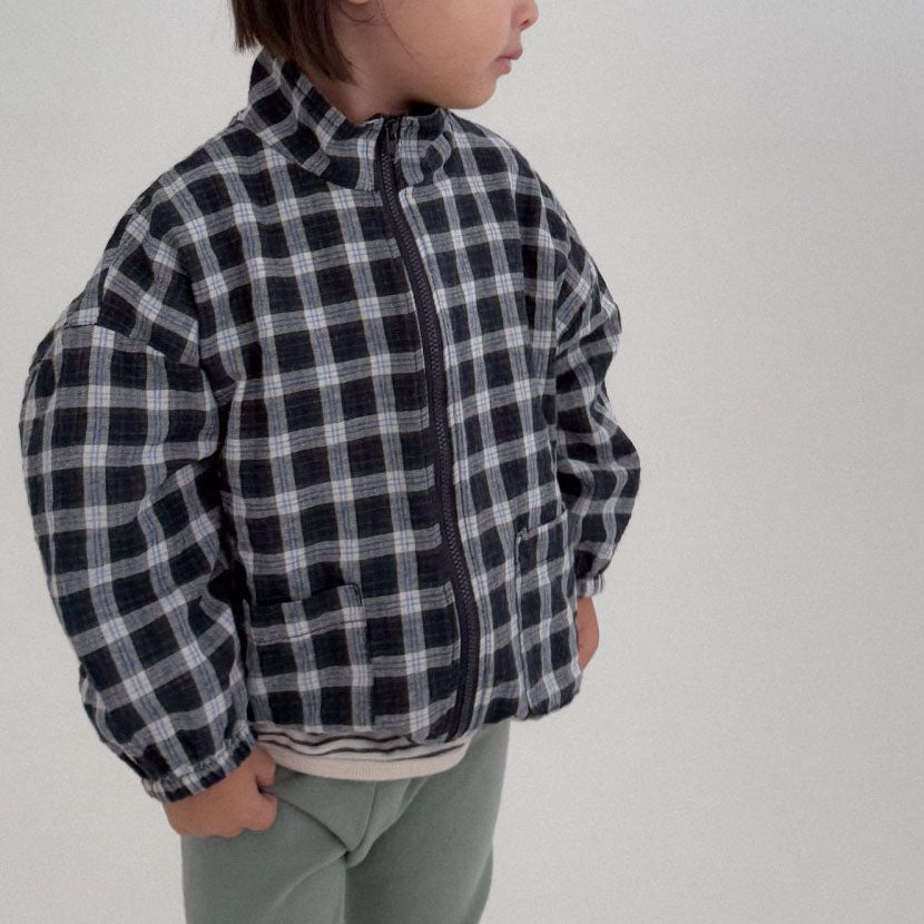 Toddler Bella F25 Double Pocket Plaid Windbreaker Jacket (1 - 6y) - 4 Colors kids outfit