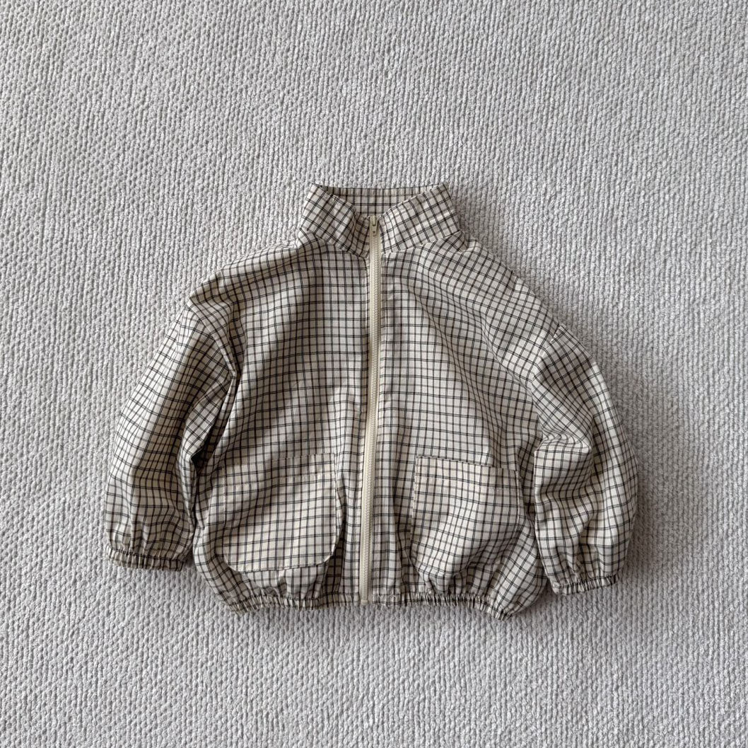 Toddler Bella F25 Double Pocket Plaid Windbreaker Jacket (1 - 6y) - 4 Colors kids outfit