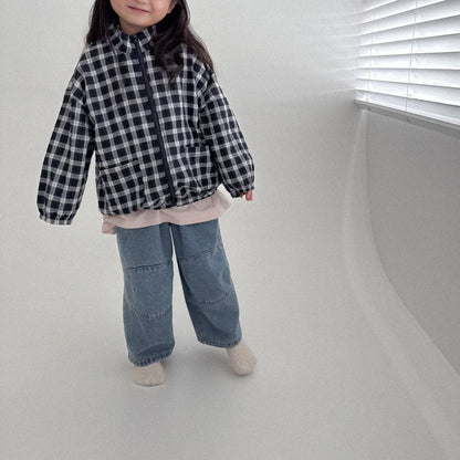 Toddler Bella F25 Double Pocket Plaid Windbreaker Jacket (1 - 6y) - 4 Colors kids outfit