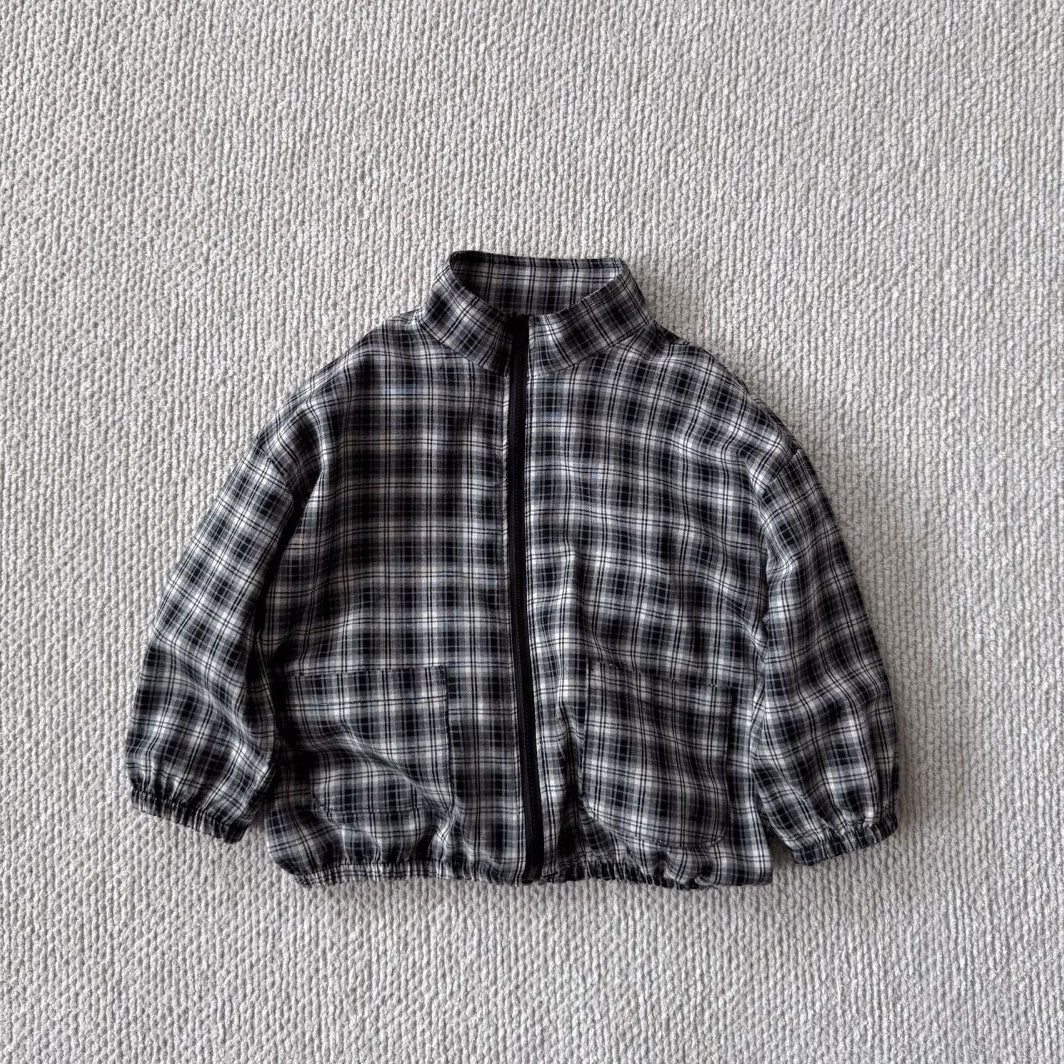Toddler Bella F25 Double Pocket Plaid Windbreaker Jacket (1 - 6y) - 4 Colors kids outfit