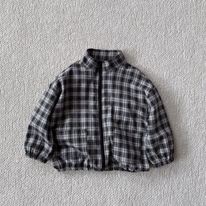 Toddler Bella F25 Double Pocket Plaid Windbreaker Jacket (1 - 6y) - 4 Colors kids outfit