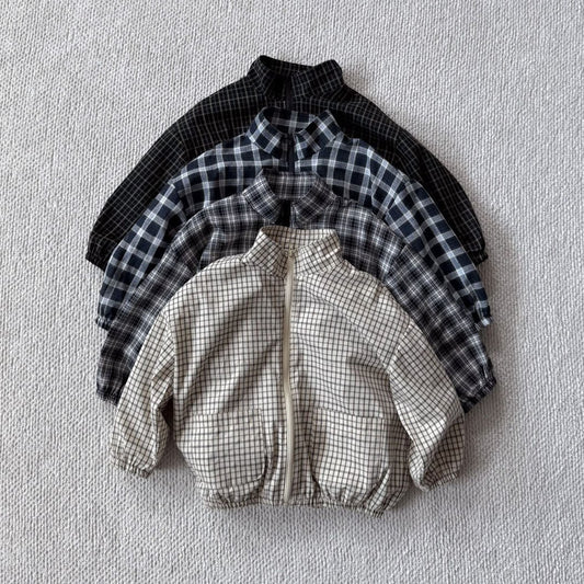 Toddler Bella F25 Double Pocket Plaid Windbreaker Jacket (1 - 6y) - 4 Colors kids outfit