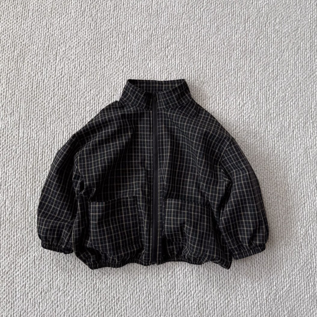 Toddler Bella F25 Double Pocket Plaid Windbreaker Jacket (1 - 6y) - 4 Colors kids outfit
