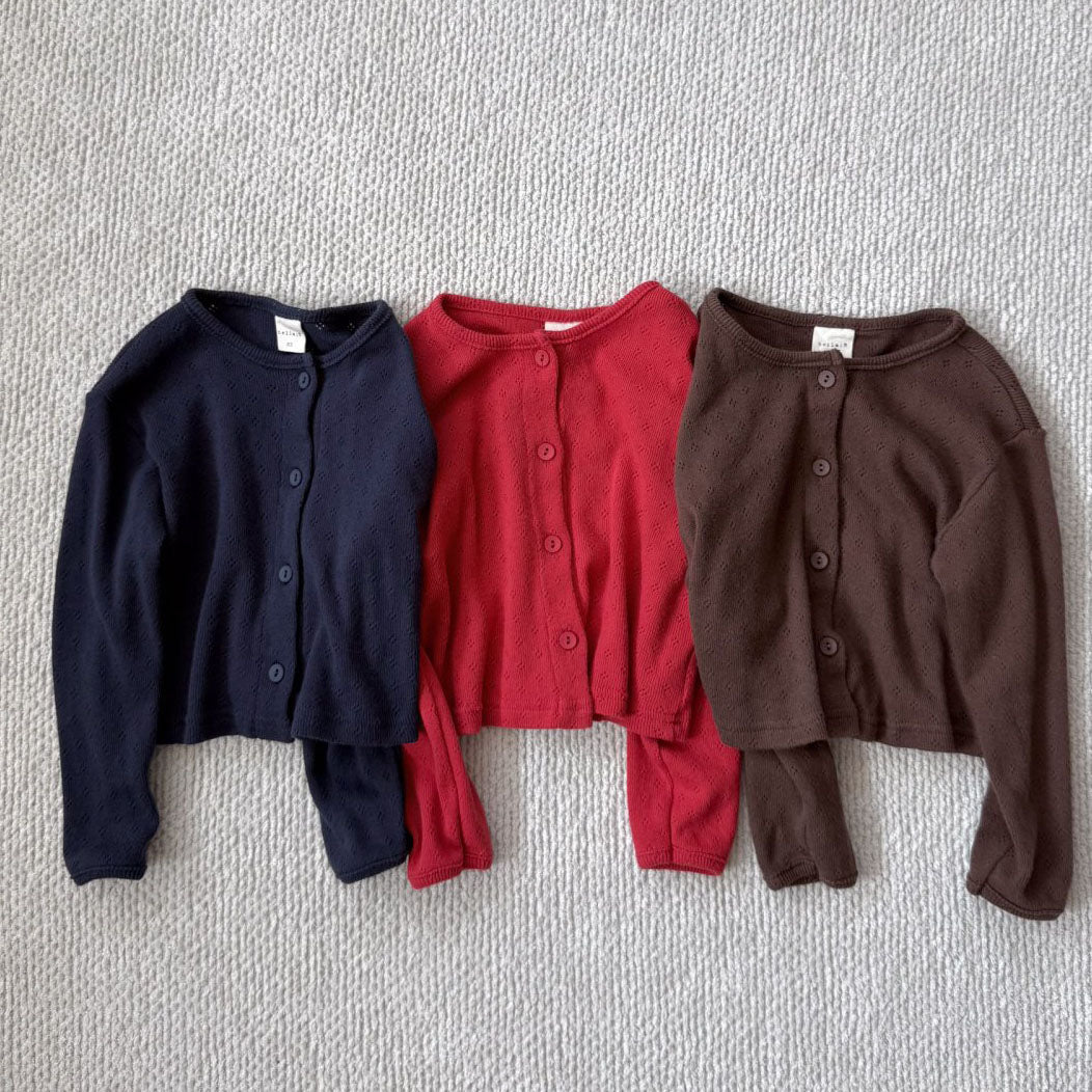 Toddler Bella F25 Pointelle Cardigan (1 - 6y) - 3 Colors kids outfit