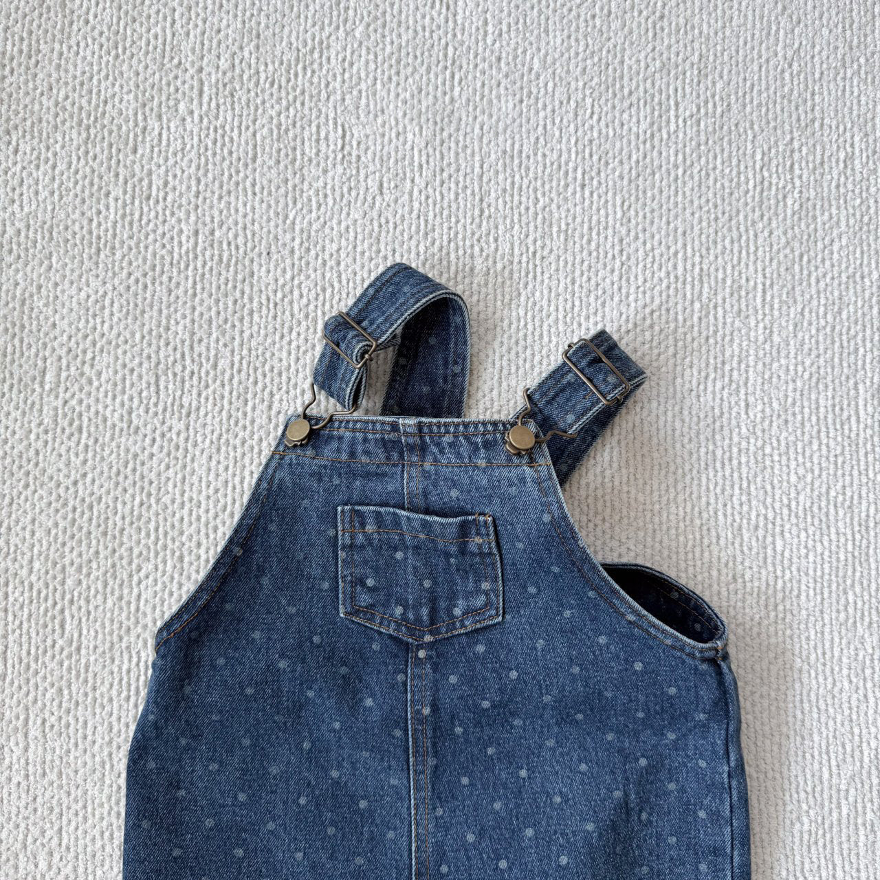 Toddler Bella F25 Polka Dot Overalls (1 - 6y) - Denim kids outfit