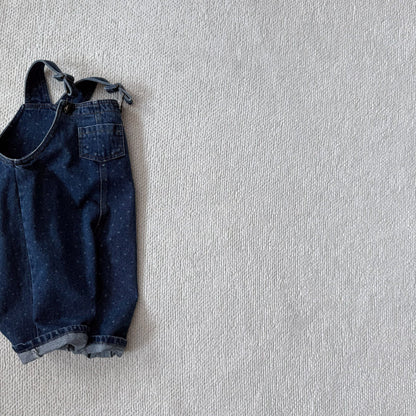 Toddler Bella F25 Polka Dot Overalls (1 - 6y) - Denim kids outfit