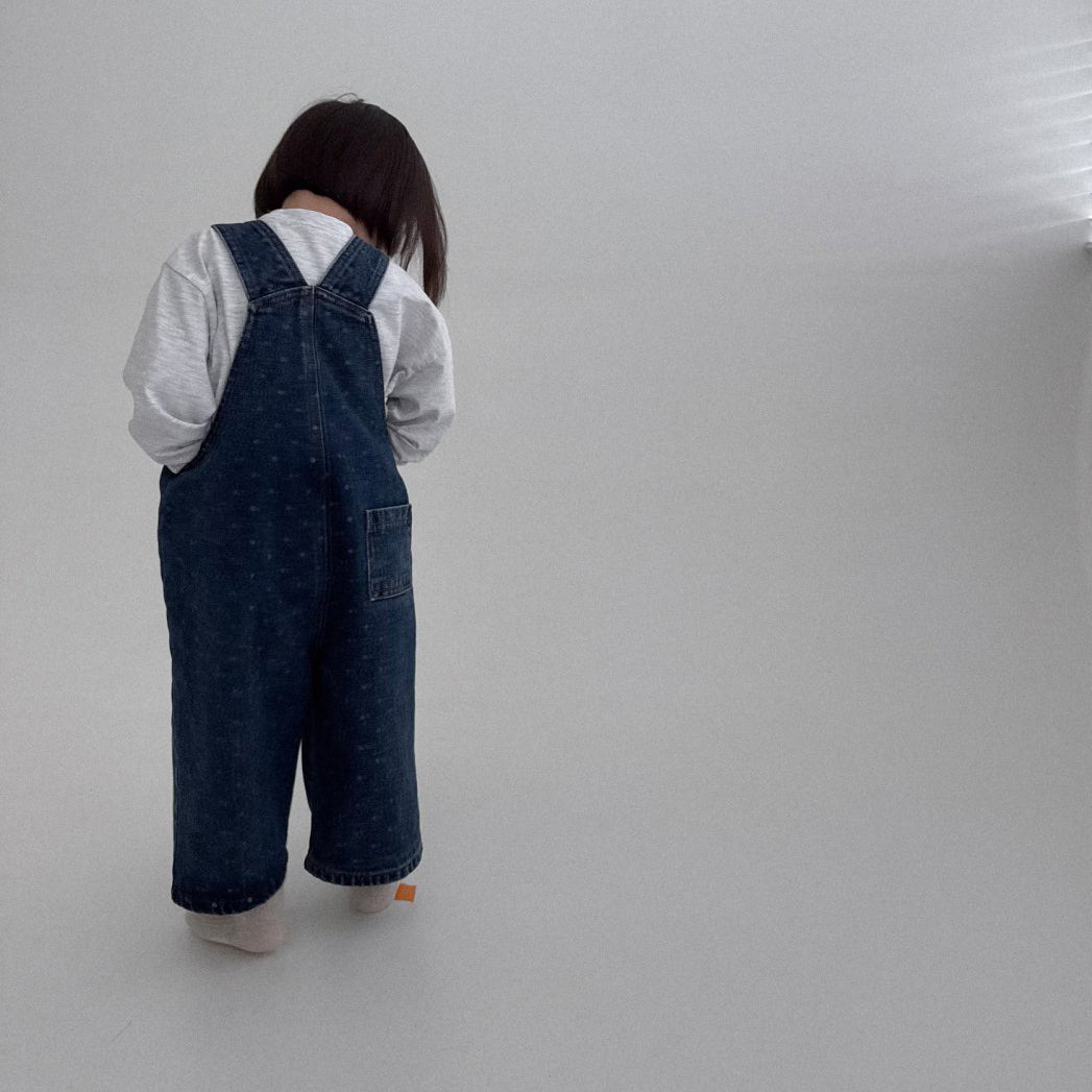 Toddler Bella F25 Polka Dot Overalls (1 - 6y) - Denim kids outfit
