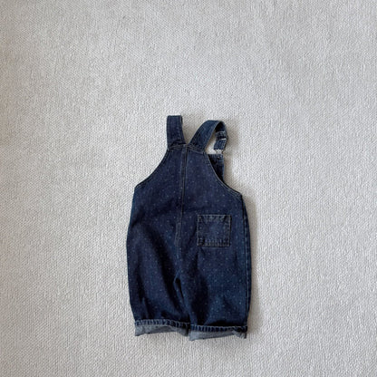 Toddler Bella F25 Polka Dot Overalls (1 - 6y) - Denim kids outfit