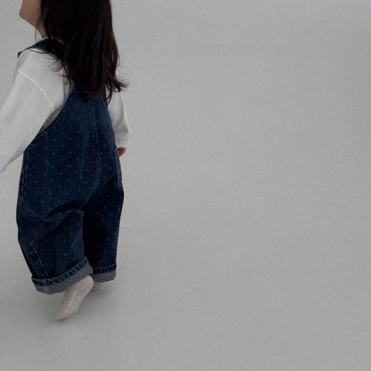 Toddler Bella F25 Polka Dot Overalls (1 - 6y) - Denim kids outfit