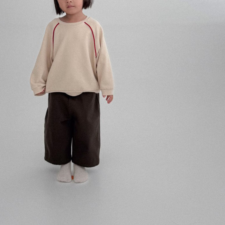 Toddler Bella F25 Raglan Line Long Sleeve Sweatshirt (1 - 6y) - Ivory kids outfit