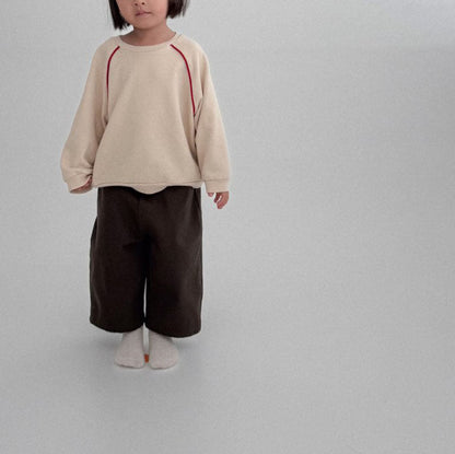 Toddler Bella F25 Raglan Line Long Sleeve Sweatshirt (1 - 6y) - Ivory kids outfit