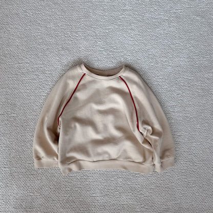 Toddler Bella F25 Raglan Line Long Sleeve Sweatshirt (1 - 6y) - Ivory kids outfit
