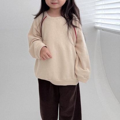 Toddler Bella F25 Raglan Line Long Sleeve Sweatshirt (1 - 6y) - Ivory kids outfit