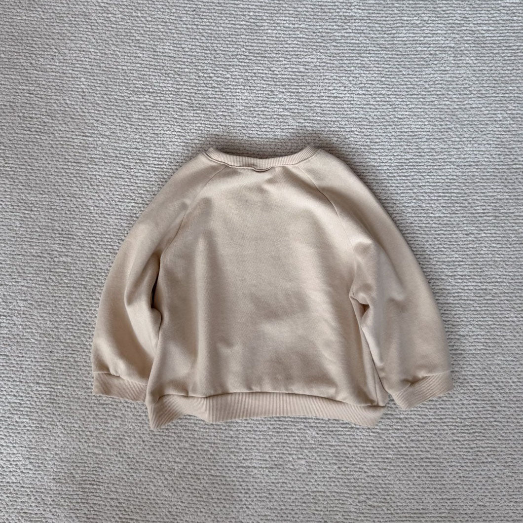 Toddler Bella F25 Raglan Line Long Sleeve Sweatshirt (1 - 6y) - Ivory kids outfit