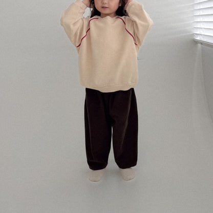 Toddler Bella F25 Raglan Line Long Sleeve Sweatshirt (1 - 6y) - Ivory kids outfit