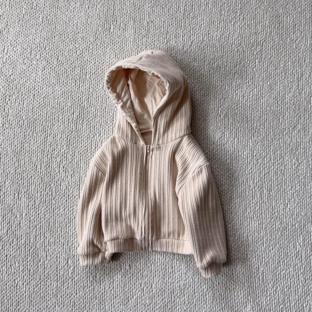 Toddler Bella F25 Ribbed Long Sleeve Zip Up Hoodie and Flare Pants Set (1 - 6y) - 2 Colors kids outfit