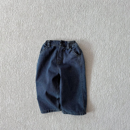 Toddler Bella F25 Stitch Detail Denim Pants (1 - 6y) - Denim kids outfit