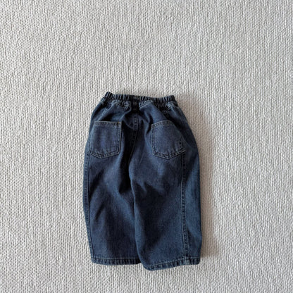 Toddler Bella F25 Stitch Detail Denim Pants (1 - 6y) - Denim kids outfit