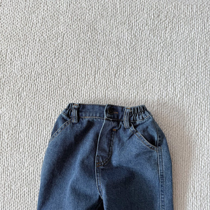 Toddler Bella F25 Stitch Detail Denim Pants (1 - 6y) - Denim kids outfit