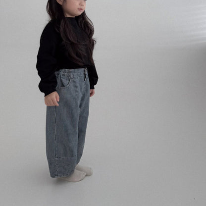 Toddler Bella F25 Stripe Denim Pants (1 - 6y) - Denim kids outfit