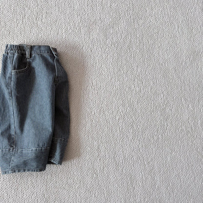 Toddler Bella F25 Stripe Denim Pants (1 - 6y) - Denim kids outfit