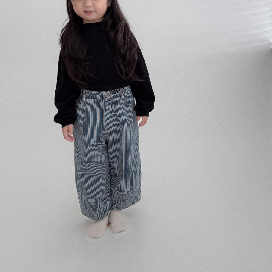 Toddler Bella F25 Stripe Denim Pants (1 - 6y) - Denim kids outfit