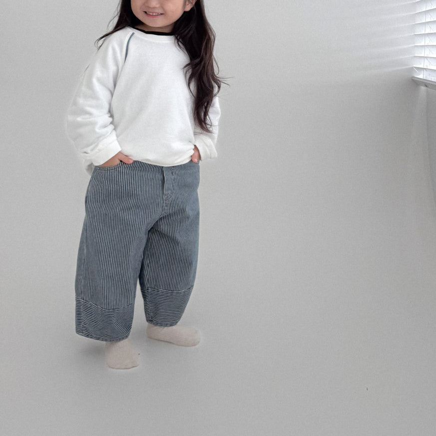 Toddler Bella F25 Stripe Denim Pants (1 - 6y) - Denim kids outfit