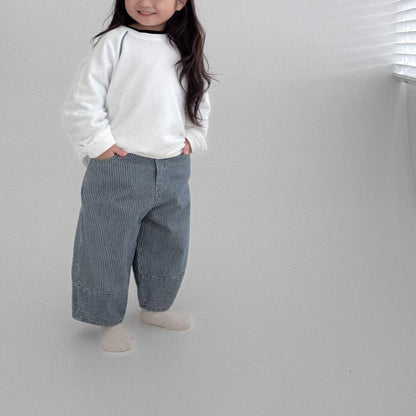 Toddler Bella F25 Stripe Denim Pants (1 - 6y) - Denim kids outfit