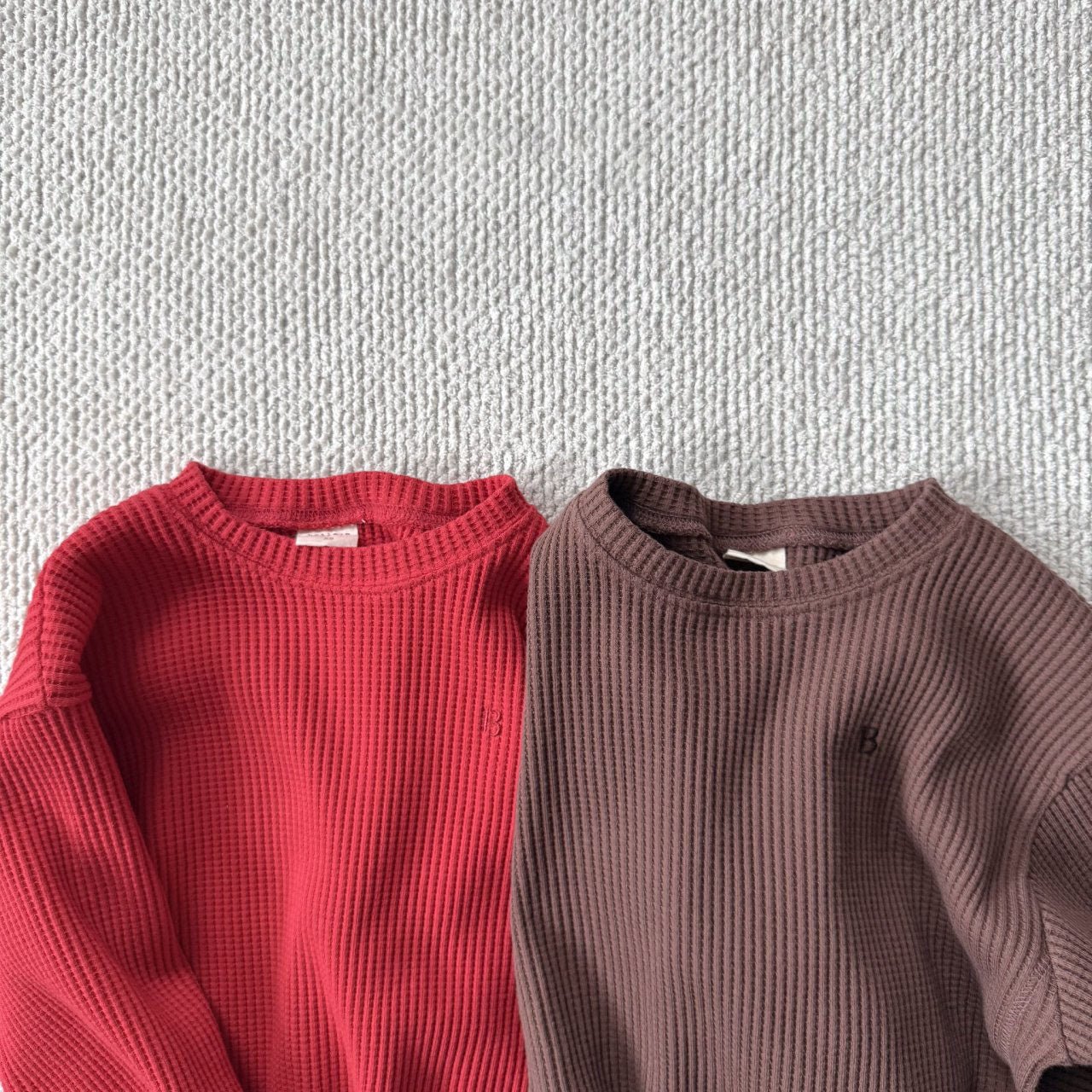 Toddler Bella F25 Waffle Long Sleeve Top (1 - 6y) - 2 Colors kids outfit