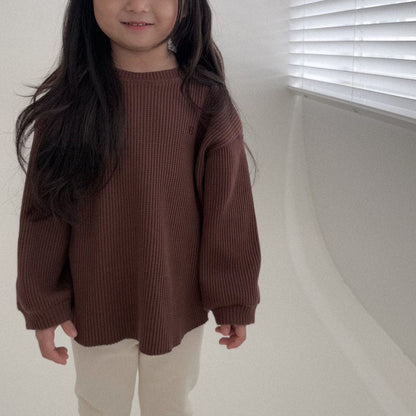 Toddler Bella F25 Waffle Long Sleeve Top (1 - 6y) - 2 Colors kids outfit