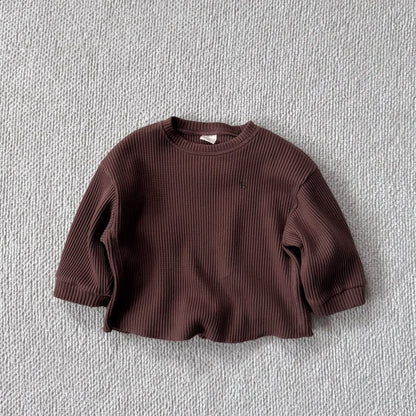 Toddler Bella F25 Waffle Long Sleeve Top (1 - 6y) - 2 Colors kids outfit
